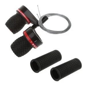 Par de Alavancas de Câmbio Hand Shift 21V com Cabos, Conduíte e Manopla Grip Shift para Bicicleta