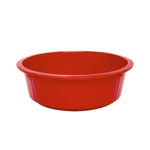 Bacia De Plástico Mini Redonda Canelada JAGUAR 1,5L Vermelha