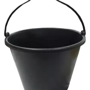 Balde Plástico Preto BRASIPLA 12 Litros C/ Pegador No Fundo Alça Plástica Ergonômica