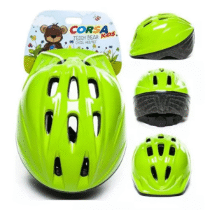 Capacete Infantil Ciclismo Teddy Bear KIDS M Preto Verde Vermelho