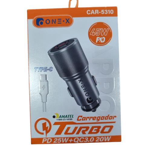 Carregador Veicular Tipo C TURBO ONE X 45W 12V CAR-5310 - Imagem 2