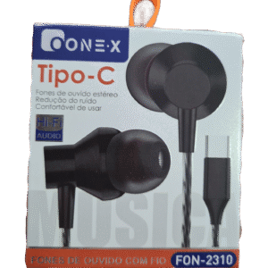 Fone com Fio TIPO C ONE X FON-2310 Intra-Auricular Cabo 1,20m Com Controlador de Volume
