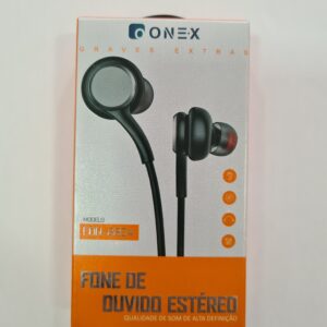 Fone de ouvido com Fio 3.5mm Intra Auricular ONE X FON-2204 ESTÉREO cabo 1,20M