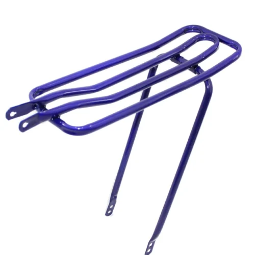 Garupa Bagageiro Bike Reforçado Azul Fixo Aço Aro 24 26 Tubular