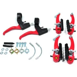 Kit Freio V-Brake Nylon Diant/Tras Maçaneta-Vbrakes-Meialuas Cor Vermelho ou Azul CABOS NÃO INCLUSOS