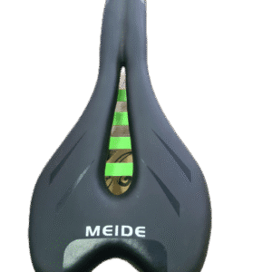 Selim Preto c/ Verde Fino Vazado MEIDE Esportivo MTB Sem Carrinho Sem Mola