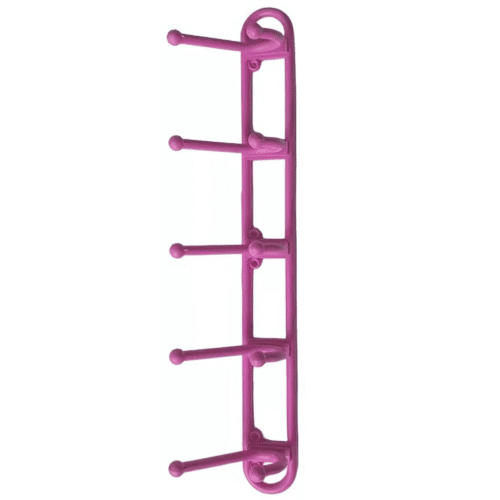 Cabideiro para Parede Multi Uso para Toalhas e Roupas Lig Brin Rosa 5 Suportes - parafusos não inclusos - Imagem 2