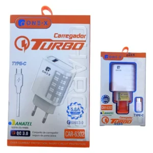 Carregador Tipo C TURBO CAR-6302/TIPOC 5.8A carregamento TURBO