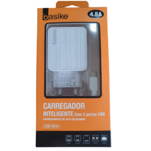 Carregador Micro USB BASIKE CAR-9010/MICRO-USB 4.8A Carregador Inteligente CABO 1,20m
