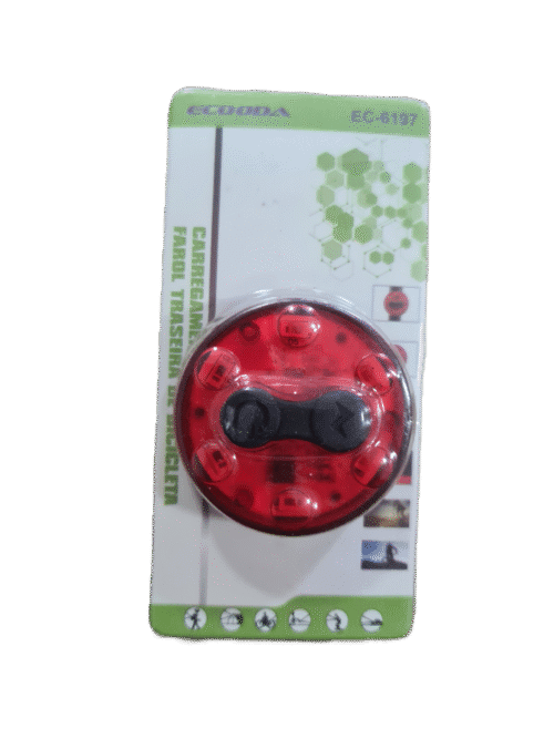 Farol Bicicleta Traseiro ECOODA EC-6197 Recarregável Micro USB LED Segurança