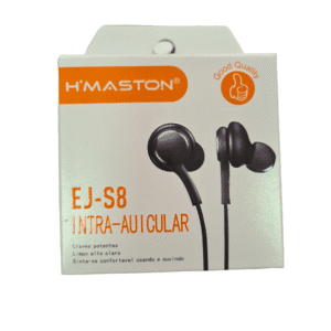 Fone com Fio 3.5mm H'MASTON Intra Auricular EJ-S8 CABO 1,20M com botoes de volume