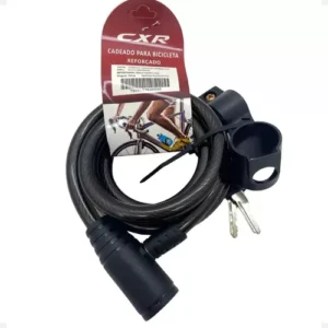 Cadeado Bicicleta CXR Reforçado 12x100cm Preto Vermelho Azul