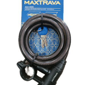 Cadeado Bicicleta Espiral MAXTRAVA Reforçado 12mmx150cm Chave C/Suporte