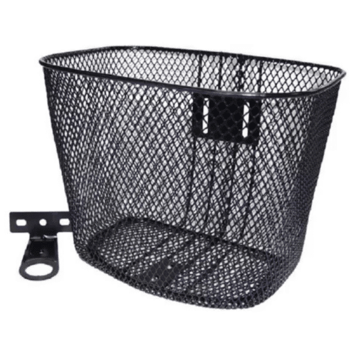 Cesta Bicicleta Aro 20 Oval Aço Preto Dianteira C/Suporte Haste Média - Imagem 2